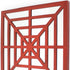 24" X 24" Blue Geometric Mirror Square Hanging Wall Decor