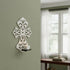 11" White Floral Solid Wood Wall Sconce Candle Holder