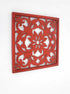 Red Flower Wood Hanging Dimensional Sculpture