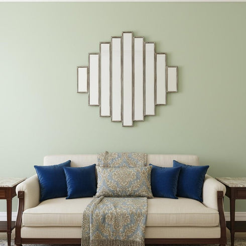 36" X 36" X 2" Silver Rustic Multi Mirrored Wall Sculpture