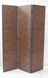1" x 63" x 84" Brown Wood Glass Screen