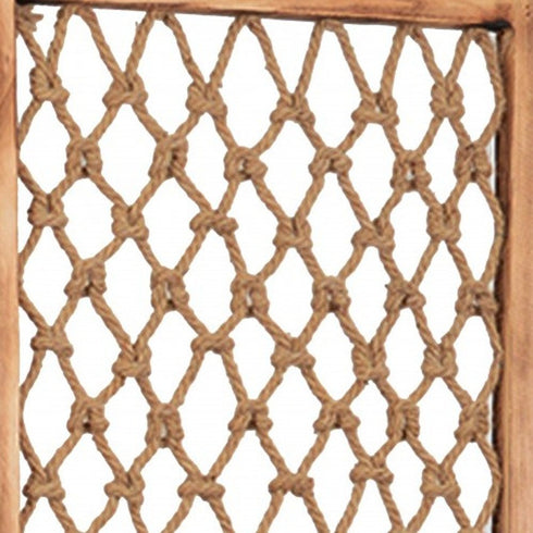 1" x 60" x 69" Natural Rope Wooden Screen