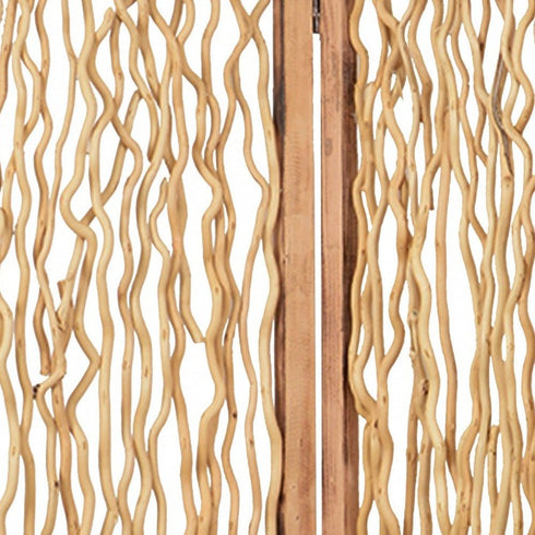 1" x 60" x 69" Brown 3 Panel Wood foldable  Screen