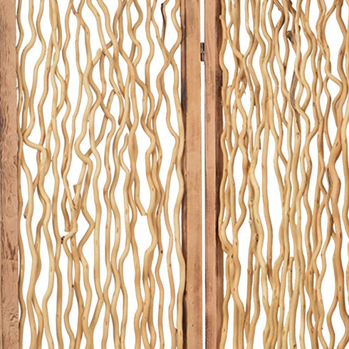 1" x 60" x 69" Brown 3 Panel Wood foldable  Screen