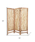 1" x 60" x 69" Brown 3 Panel Wood foldable  Screen