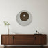 27" X 27" X 3" Brown & Gray Round Double Layer Ribbed Wall Decor