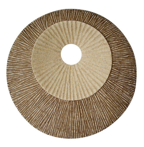 19" X 19" X 2.5" Brown Round Double Layer Ribbed Wall Plaque