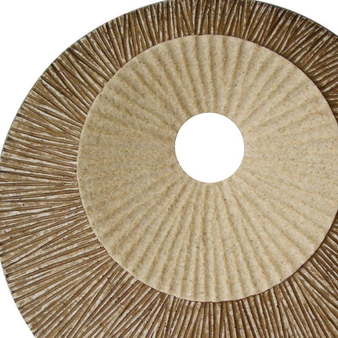 27" X 27"X 3" Brown Round Double Layer Ribbed Wall Plaque