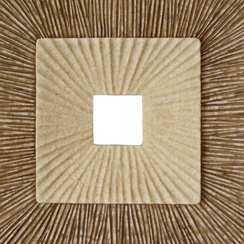26" X 26" X 2" Brown Concave Square Double Layer Ribbed Wall Plaque