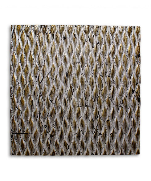 36" X 36" Gold Abstract Wood Hanging Dimensional Sculpture