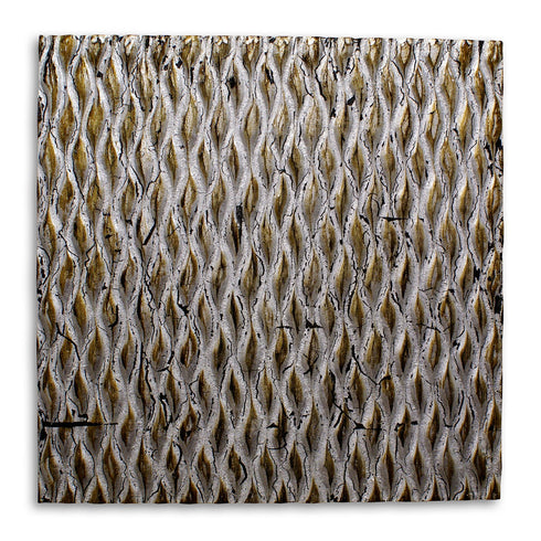 36" X 36" Gold Abstract Wood Hanging Dimensional Sculpture