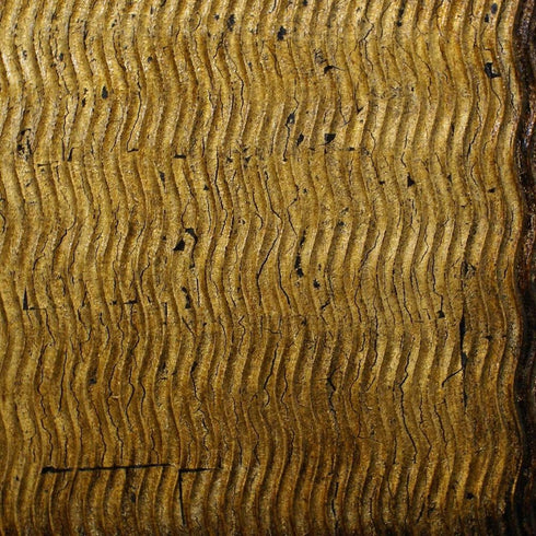36" X 36" Gold Abstract Wood Hanging Dimensional Sculpture