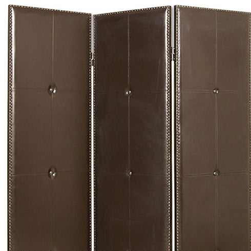 1" x 60" x 72" Brown Faux Leather Screen