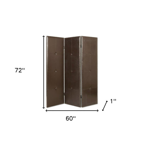 1" x 60" x 72" Brown Faux Leather Screen