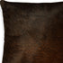 18" Chocolate Cowhide Throw Pillow
