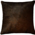 18" Chocolate Cowhide Throw Pillow