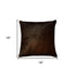 18" Chocolate Cowhide Throw Pillow