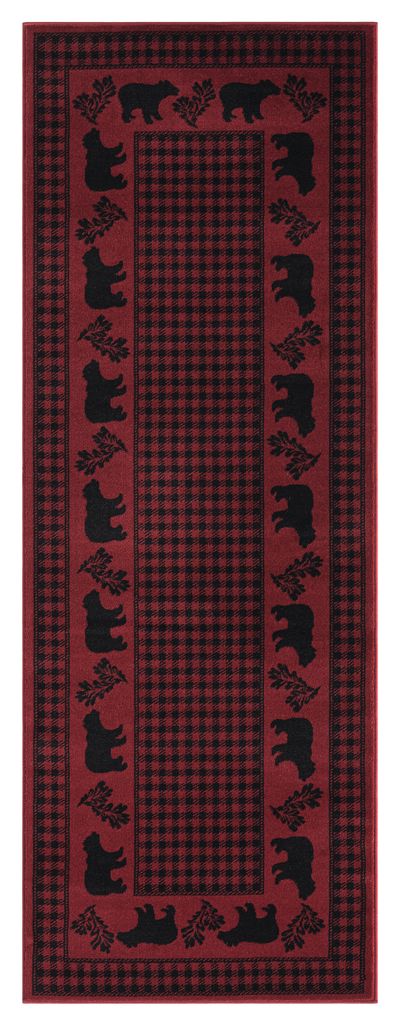 United Weavers Highlands Bear March Red Area Rug
