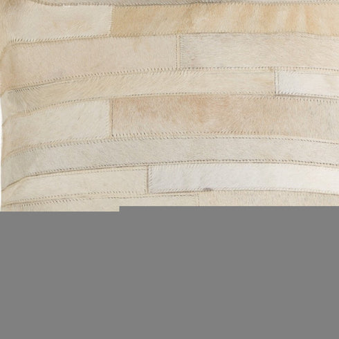 18" Tan Cowhide Throw Pillow
