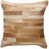 18" Tan Cowhide Throw Pillow