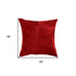 18" Red Cowhide Geometric Throw Pillow