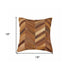 18" Tan Cowhide Throw Pillow