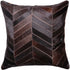 18" Chocolate Chevron Cowhide Throw Pillow