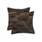 Set of Two 18" Chocolate Cowhide Throw Pillows