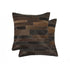 Set of Two 18" Chocolate Cowhide Throw Pillows
