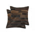 Set of Two 18" Chocolate Cowhide Throw Pillows
