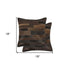 Set of Two 18" Chocolate Cowhide Throw Pillows