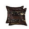 Set of Two 18" Chocolate Cowhide Throw Pillows