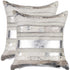 Set of Two 18" Silver And Gray Cowhide Throw Pillows