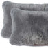 12" X 20" X 5" Gray Sheepskin Pillow 2 Pack