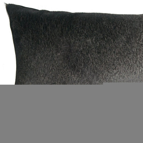 12 X 20 Gray And White Cowhide Throw Pillow