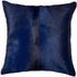 18" Navy Cowhide Throw Pillow