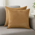 Set of Two 18" Tan Cowhide Throw Pillows