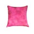 Set of Two 18" Fuchsia Cowhide Throw Pillows