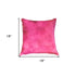 Set of Two 18" Fuchsia Cowhide Throw Pillows