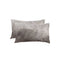 Set of Two 12" X 20" Gray Cowhide Throw Pillow