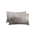Set of Two 12" X 20" Gray Cowhide Throw Pillow