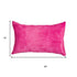 Set of Two 12" X 20" Fuchsia Cowhide Lumbar Throw Pillows