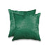 Set of Two 18" Green Cowhide Throw Pillows