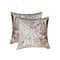 Set of Two 18" Brown and White Cowhide Throw Pillows
