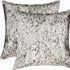 Set of Two 18" Gray and White Cowhide Throw Pillow