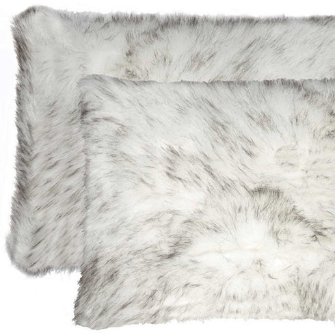 12" X 20" X 5" Gradient Gray Faux Pillow 2 Pack
