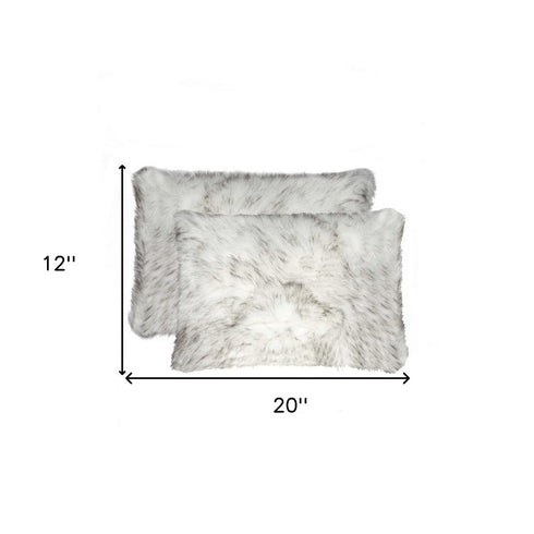 12" X 20" X 5" Gradient Gray Faux Pillow 2 Pack