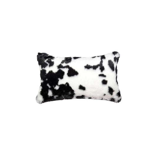 Set of Two 12" X 20" Black and White Throw Pillows