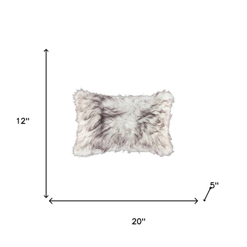 Set of Two 12" X 20" Chocolate Faux Fur Throw Pillow