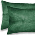 Set of Two 12" X 20" Green Cowhide Throw Pillow